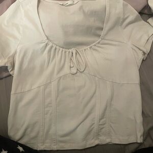 Women's White Short Sleeve Top